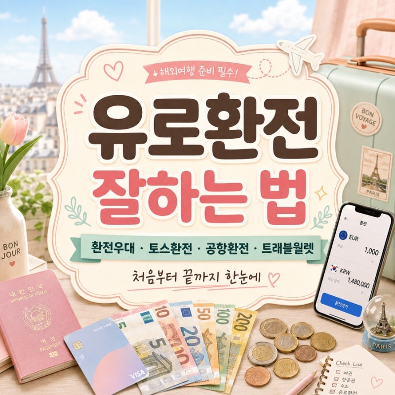 유로환전 잘하는 법 | 환전우대·토스환전·공항환전·트래블월렛
