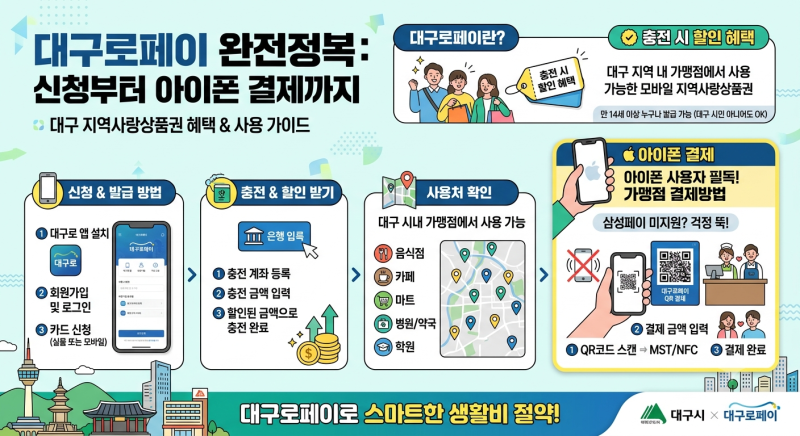 대구로페이 신청방법 및 사용처, 아이폰 가맹점 결제방법 정리