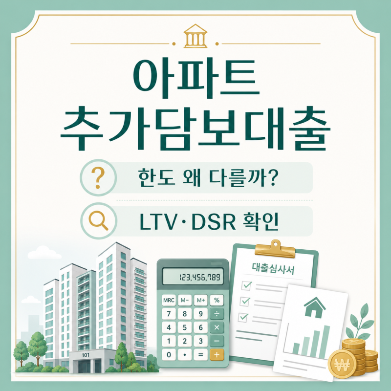 아파트추가담보대출 시세 70%만 계산하면 틀리는 이유, 한도는 이 4가지가 결정합니다