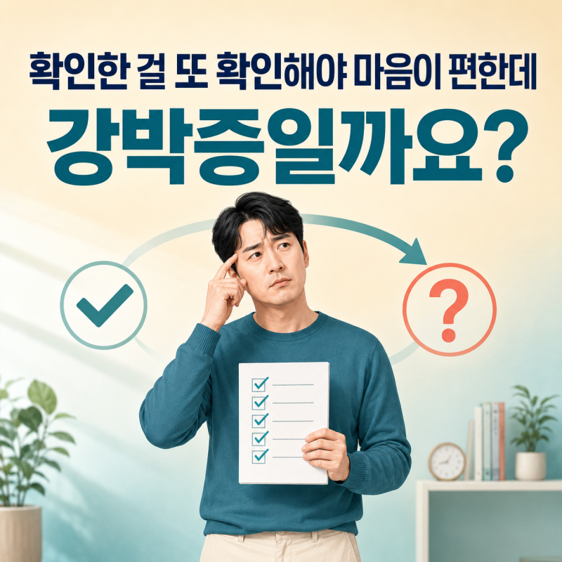 확인한 걸 또 확인해야 마음이 편한데, 강박증일까요?