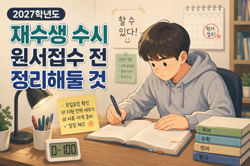 2027학년도 재수생 수시 원서접수 전 정리해둘 것들 (기간·접수방법·주의사항)