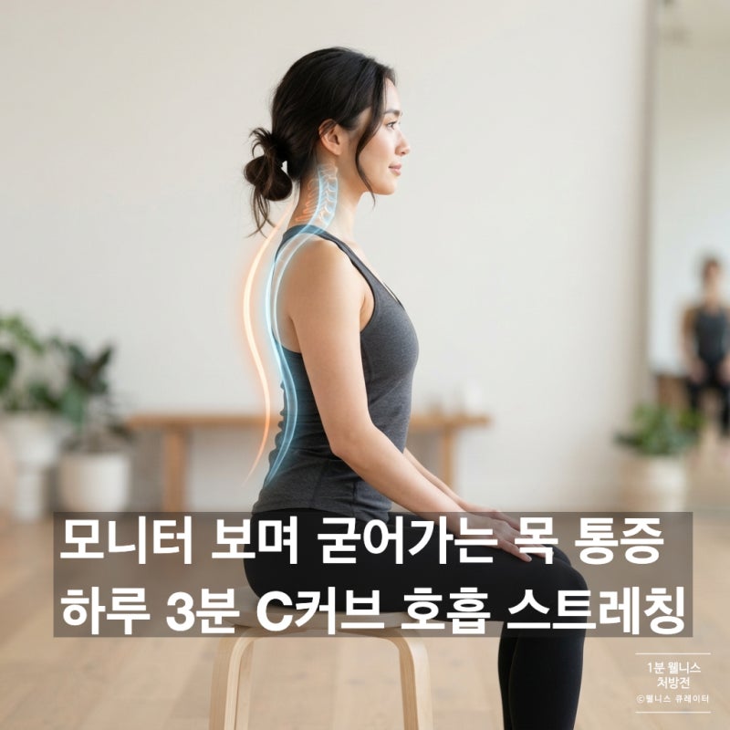 거북목과 목 디스크 예방하는 하루 3분 C커브 C-spine 호흡 스트레칭