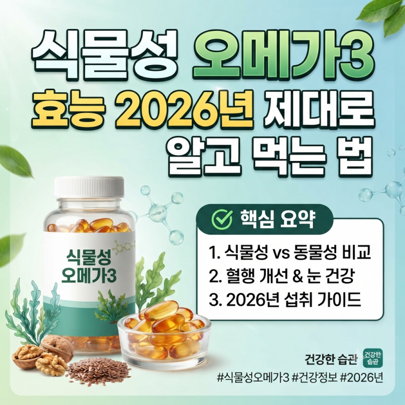 식물성 오메가3 효능 2026년 제대로 알고 먹는 법