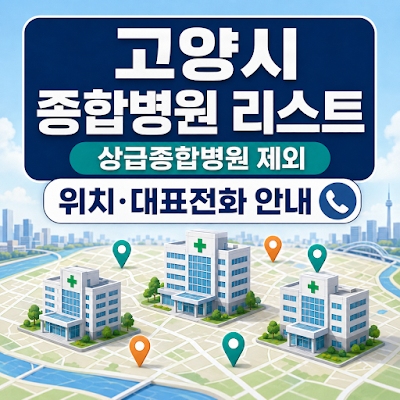고양시 종합병원 리스트｜상급종합병원 제외, 위치·대표전화 안내