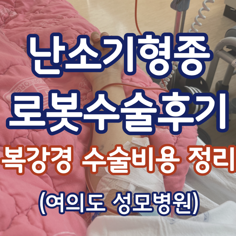 난소 기형종 로봇수술 입원기, 진통제 부작용,가스통,수술비(여의도성모병원)
