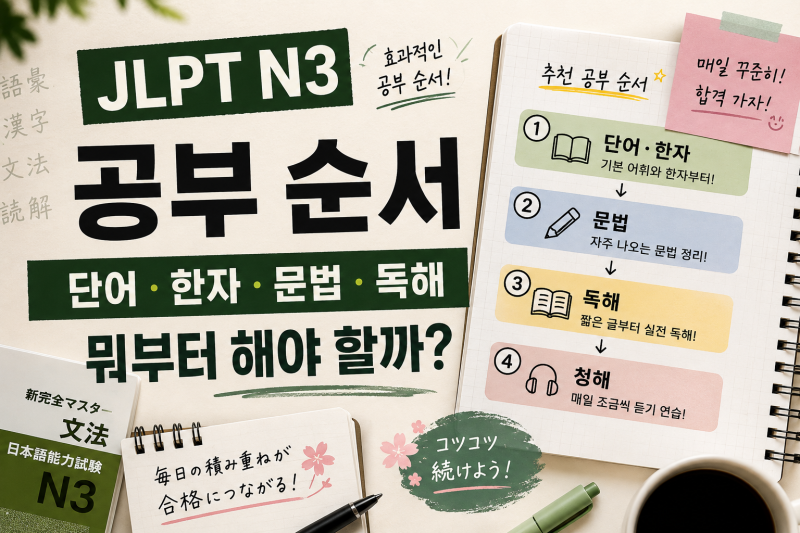 JLPT N3 공부 순서｜단어·한자·문법·독해 뭐부터 해야 할까