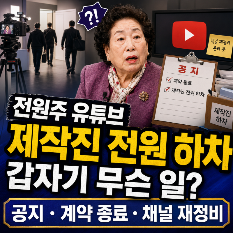 전원주 유튜브 제작진 전원 하차, 갑자기 무슨 일이 있었나