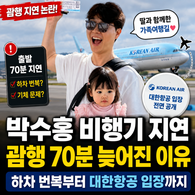 박수홍 비행기 지연 논란｜괌행 70분 늦어진 이유, 하차 번복부터 대한항공 입장까지