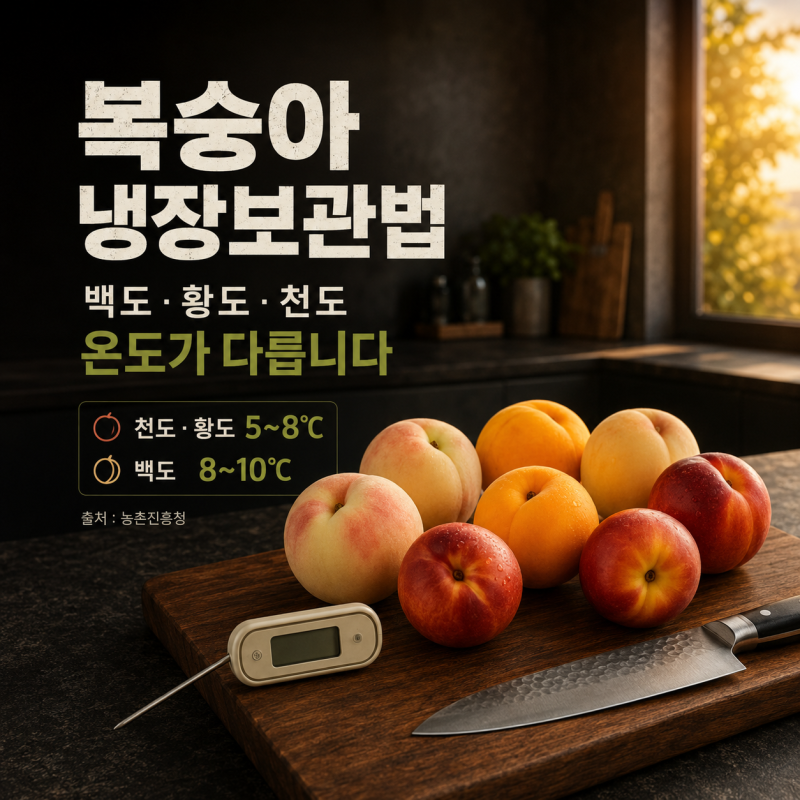 복숭아 냉장보관법, 백도·황도·천도 온도가 다릅니다