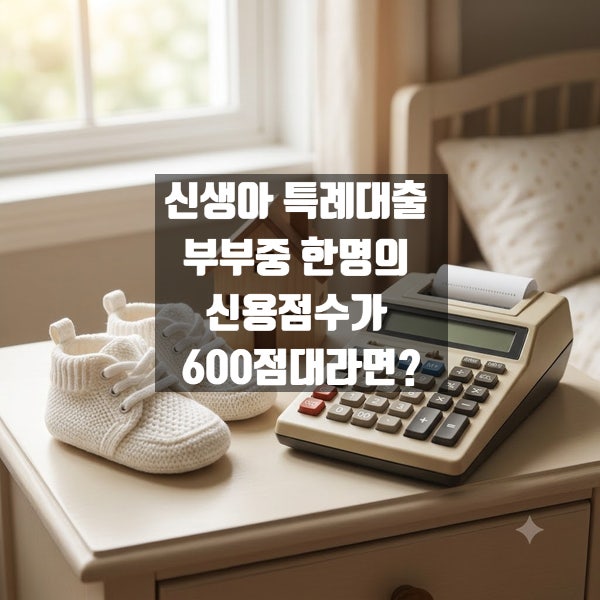 신생아 특례대출 부부중 한명의 신용점수가 600점대라면?