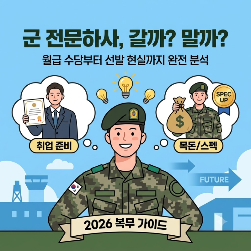 "병장 월급 올랐다는데 전문하사 할까 말까?" 군 전문하사 월급 지원 팁 및 현실 완벽 분석