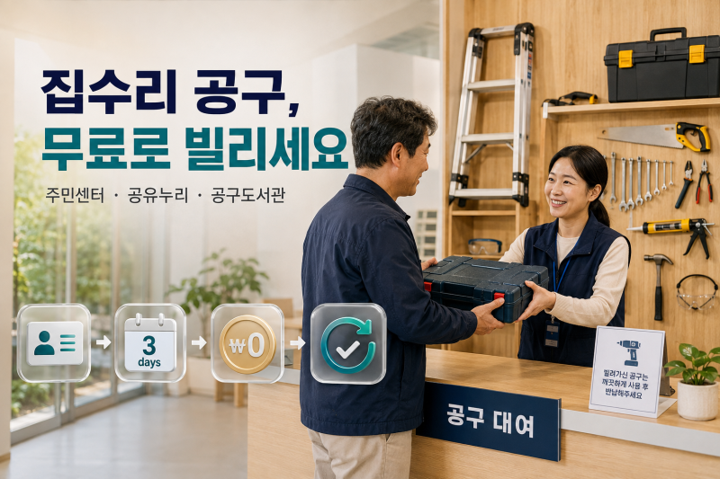 집수리 공구 무료 대여하는 곳: 주민센터부터 공유누리까지
