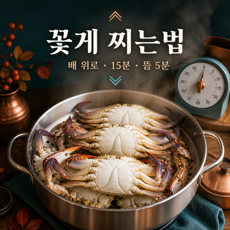 꽃게 찌는법 몇 분? 배가 위로 가야 내장이 덜 흐릅니다