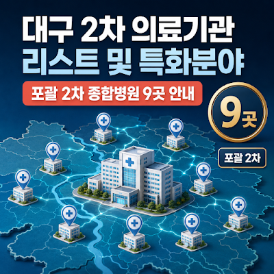 대구 2차 의료기관 리스트 및 특화분야｜포괄 2차 종합병원 9곳 안내