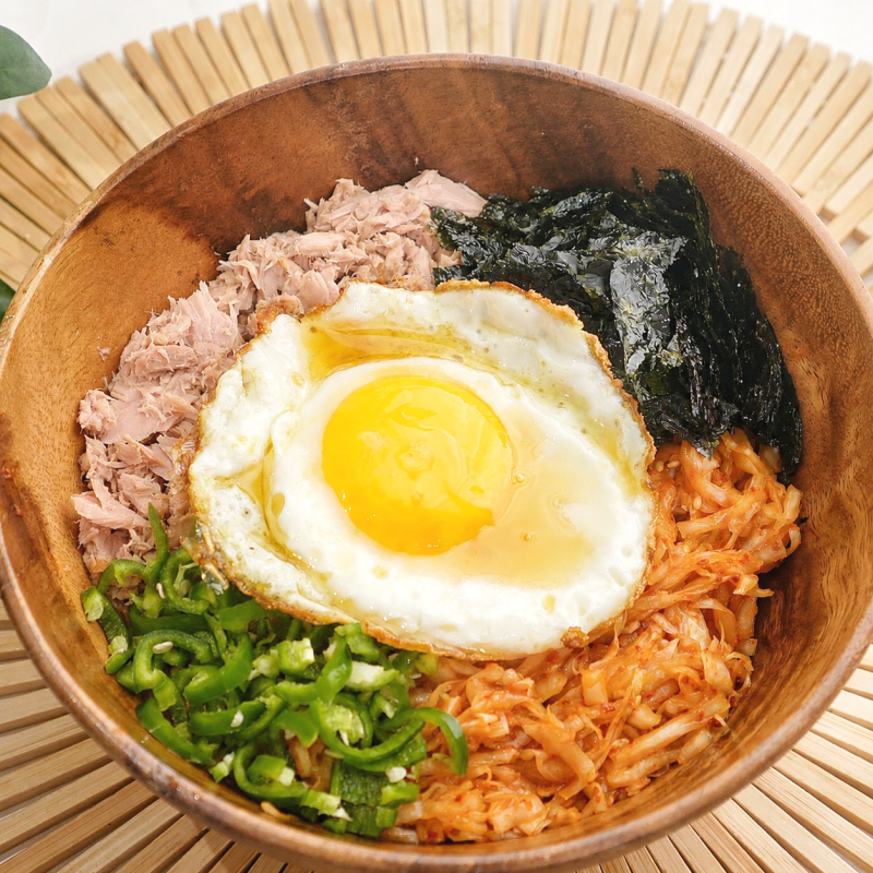 저녁은 이렇게 드세요! 5kg 뺄 때 자주 먹었던 양배추 생채 참치 비빔밥 레시피