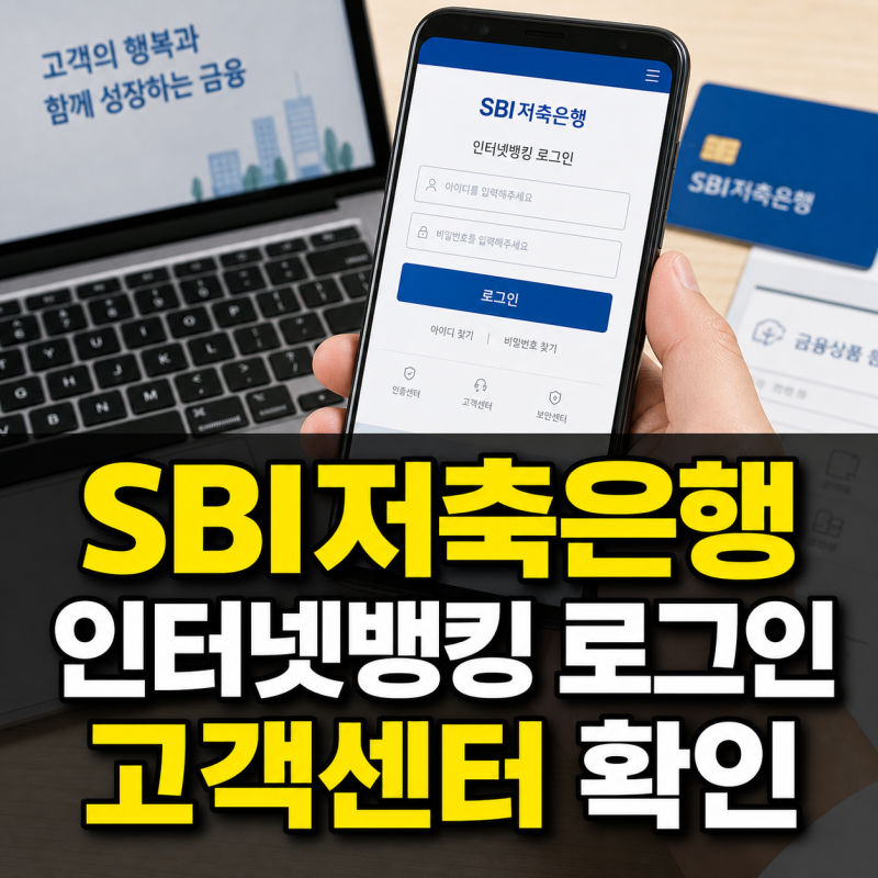 SBI저축은행 홈페이지 바로가기와 인터넷뱅킹 로그인 고객센터 전화번호 안내