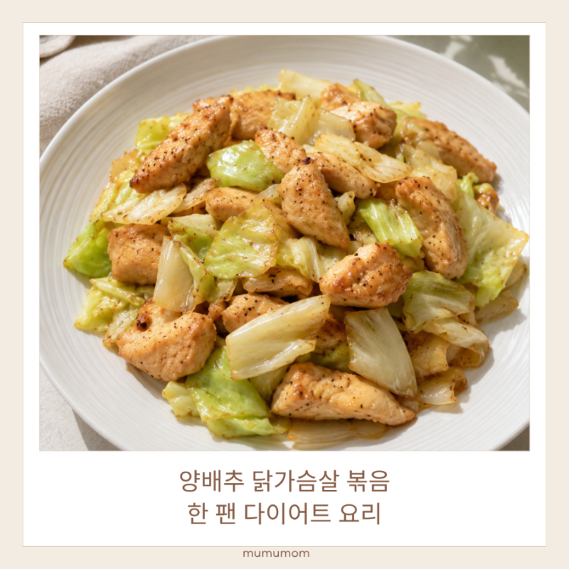 양배추 닭가슴살 볶음, 한 팬으로 끝내는 다이어트 요리
