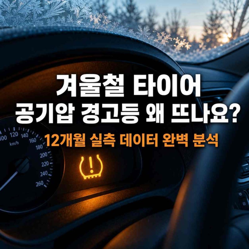 겨울철 타이어 공기압 경고등 왜 뜨나요? 계절별 적정 psi 12개월 실측 원인 분석