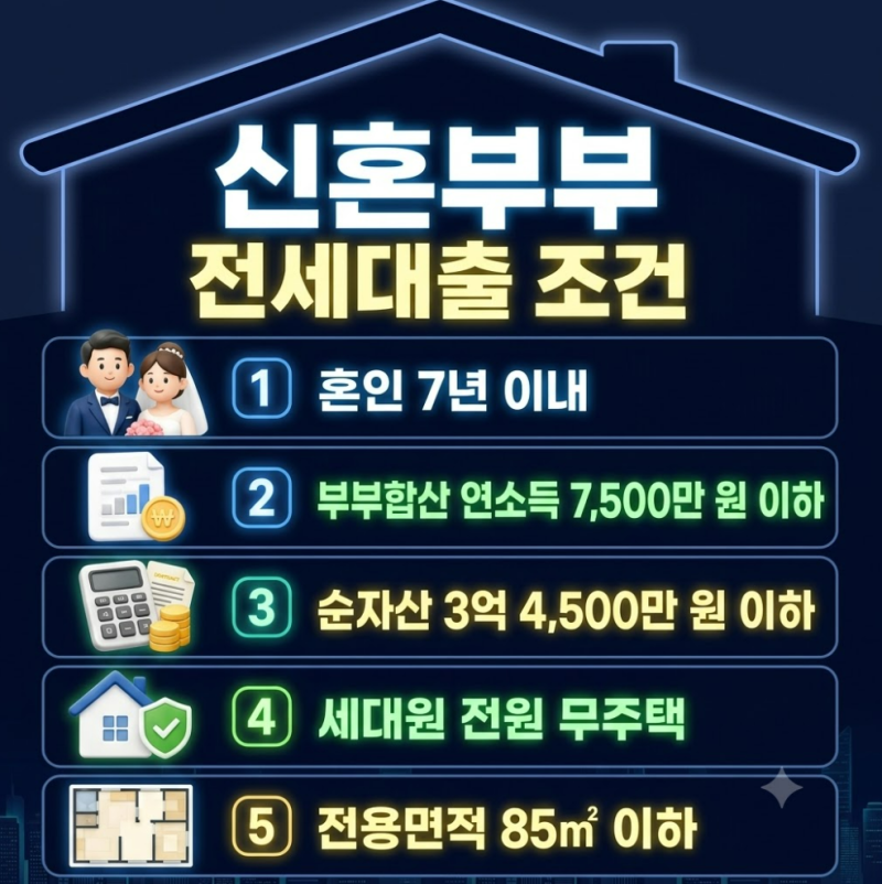 2026년 최신 무주택,유주택 신혼부부 전세자금대출 총정리 (버팀목 금리·한도·신청방법)