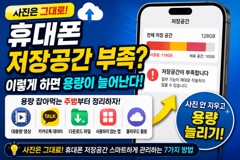 휴대폰 저장공간 부족하면 어떻게 해야 할까? 사진 안 지우고 용량 늘리는 방법