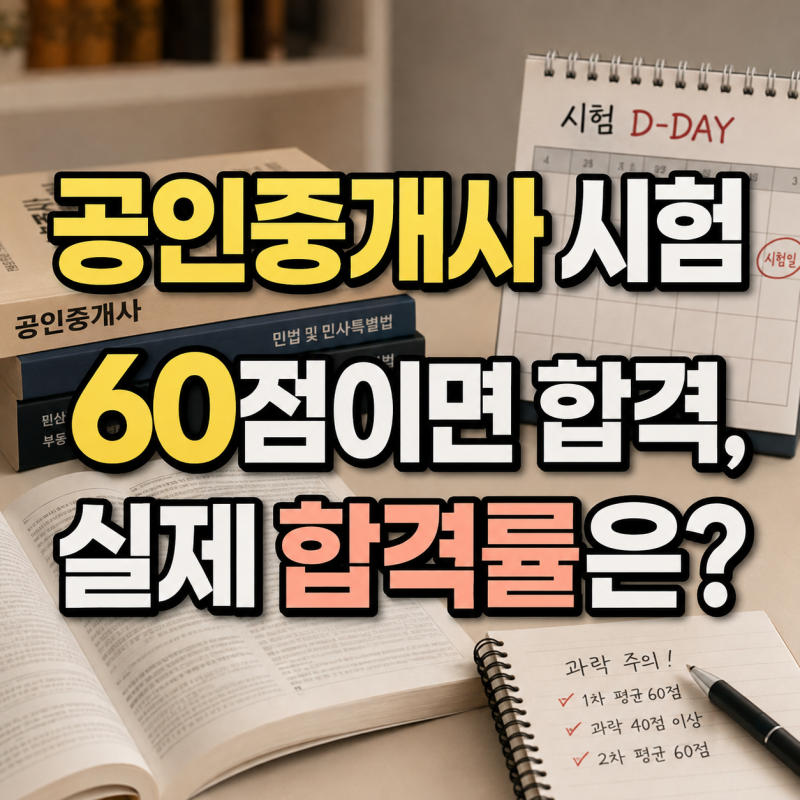 공인중개사 시험 60점이면 합격! 실제 합격률은?