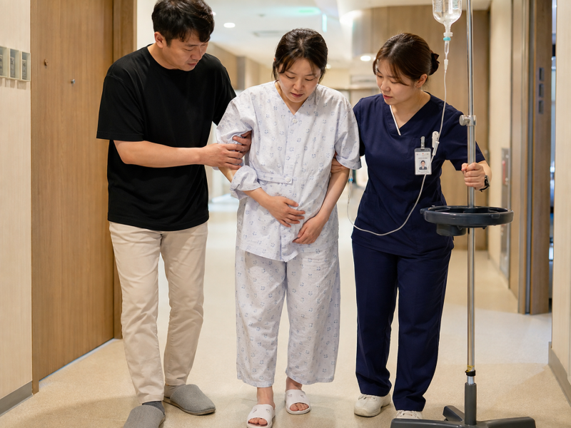 제왕절개 후 왜 걸어야 할까?…방귀가 중요한 이유와 안 나올 때 할 일