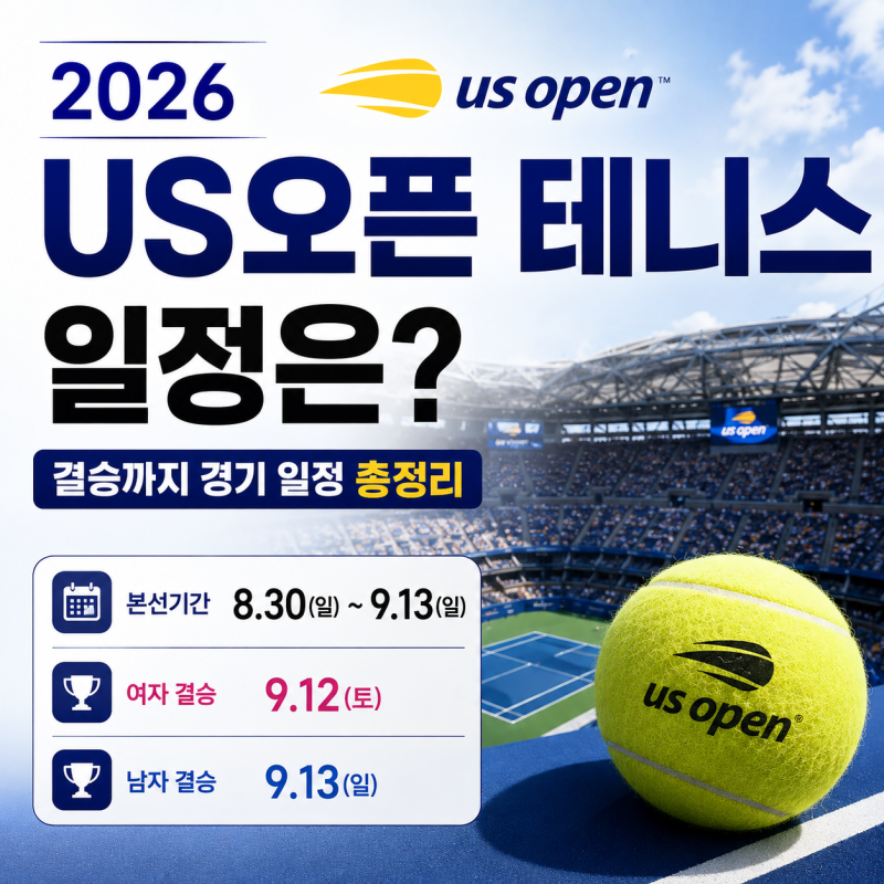 US오픈 테니스 일정은? 결승까지 경기 일정 총정리