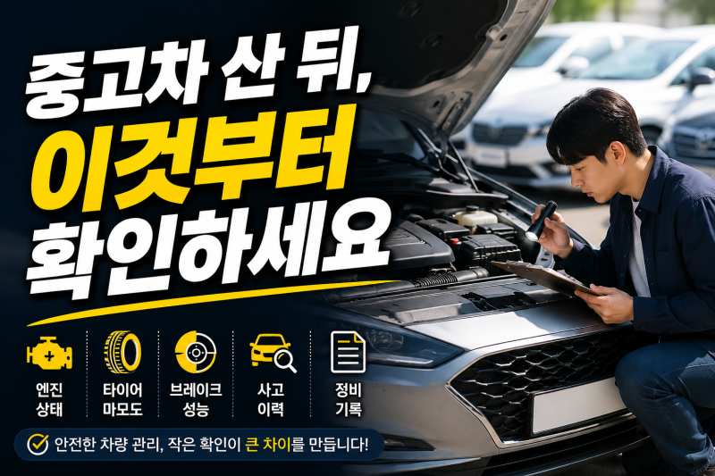 중고차 구매 후 해야 할 일 10가지, 바로 확인하세요