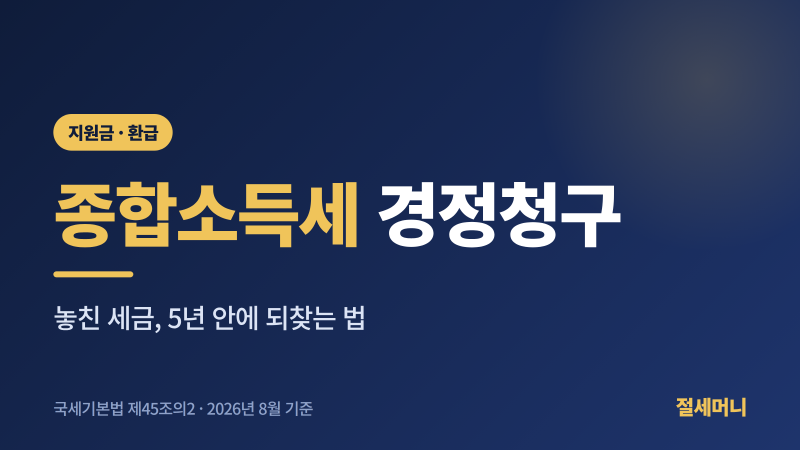 종합소득세 경정청구, 놓친 세금 5년 안에 돌려받는 법