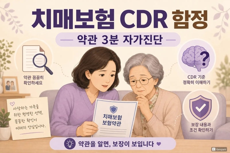 치매보험 5천만원 광고, 진짜 받는 사람은 10%뿐? CDR 척도 함정 정리 (2026)