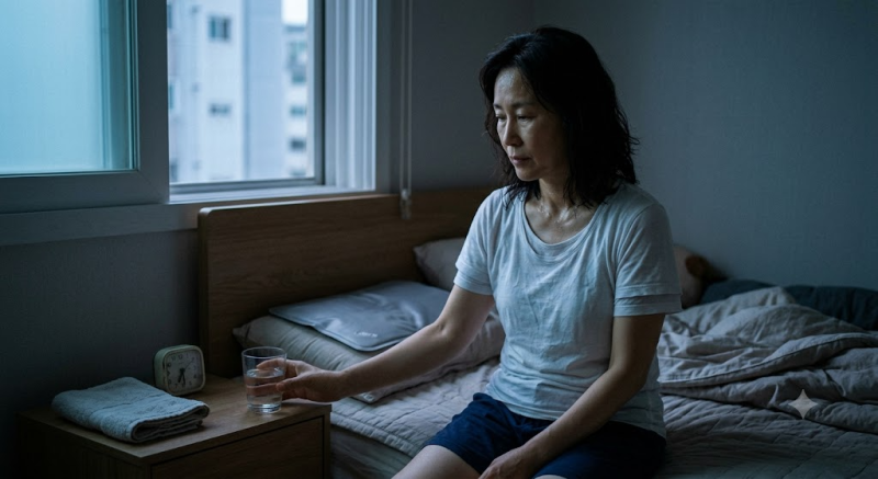 갱년기 자다 깨서 식은땀 날 때, 5분 만에 체온 낮추는 3단계 응급처치