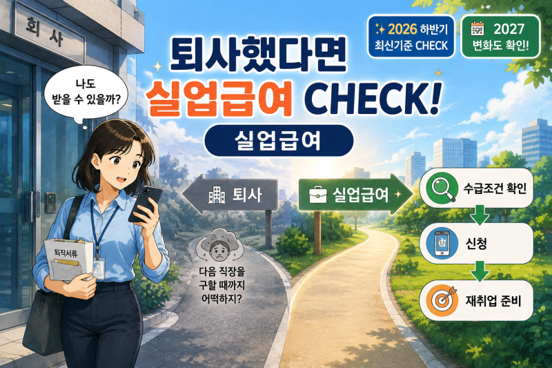 실업급여 신청방법 총정리! 2026년 하반기 수급조건부터 금액·2027년 변화까지