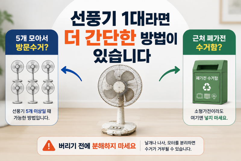 선풍기 한 대 때문에 폐가전 5개를 모을 필요는 없습니다｜가장 간단한 배출법