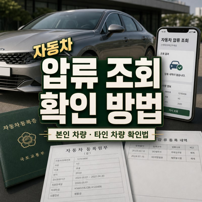 자동차 압류 조회 방법, 본인 차량과 타인 차량 확인법