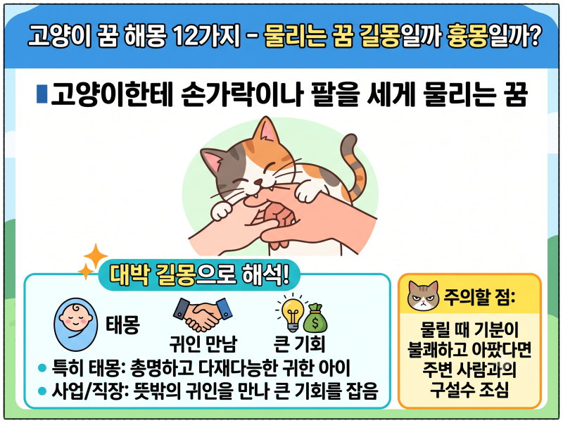 고양이 나오는 꿈 해몽 12가지 물리는 꿈 길몽일까 흉몽일까?
