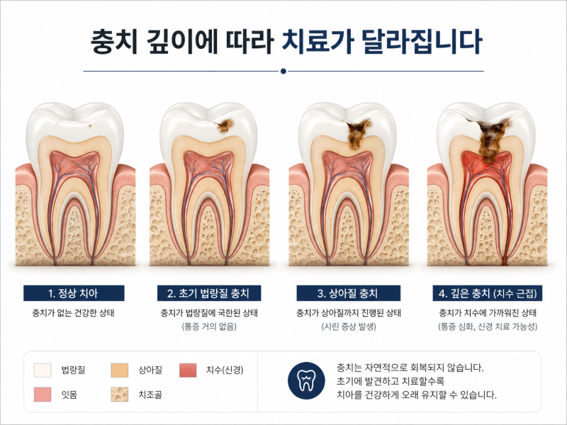 강동구 충치 치료 종류 총정리, 레진·인레이·크라운·신경치료는 언제 필요할까요?