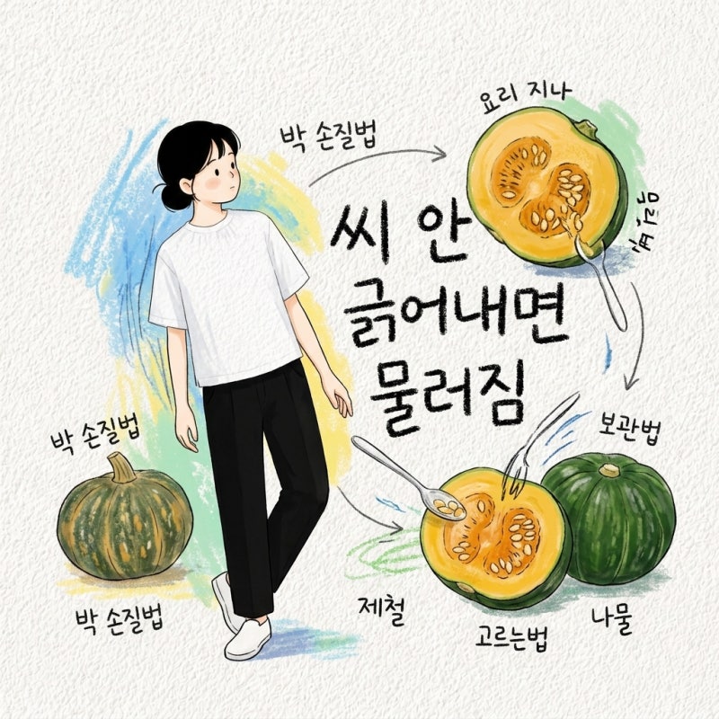 씨 안 긁어내면 물러지기만 함 박 손질법과 요리 지나 보관법 제철 고르는법 나물