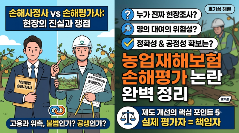 손해사정사가 손해평가사를 고용해 농업재해보험 업무를 수행하는 구조, 무엇을 따져봐야 ....