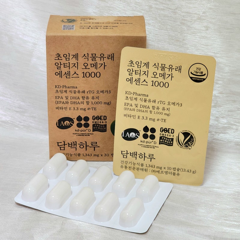 고순도 오메가3추천 담백하루 초임계 식물유래 알티지 오메가 에센스