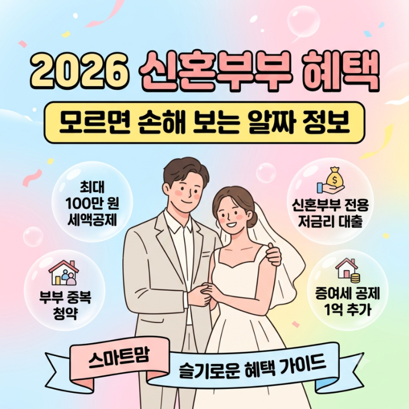[2026 신혼부부 혜택] 혼인신고 전 필독! 최대 100만 원 세액공제부터 대출 페널티 해소까지 총....