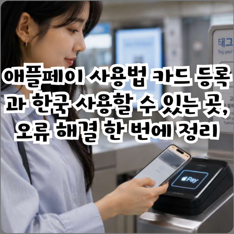 애플페이 사용법 카드 등록과 한국 사용할 수 있는 곳, 오류 해결 한 번에 정리