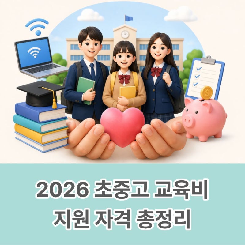 고교학비 아직도 내고 계신가요? 2026 초중고 교육비 지원 자격 총정리
