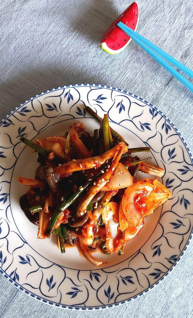 쪽파 느타리버섯무침 요리 레시피 초간단 밑반찬