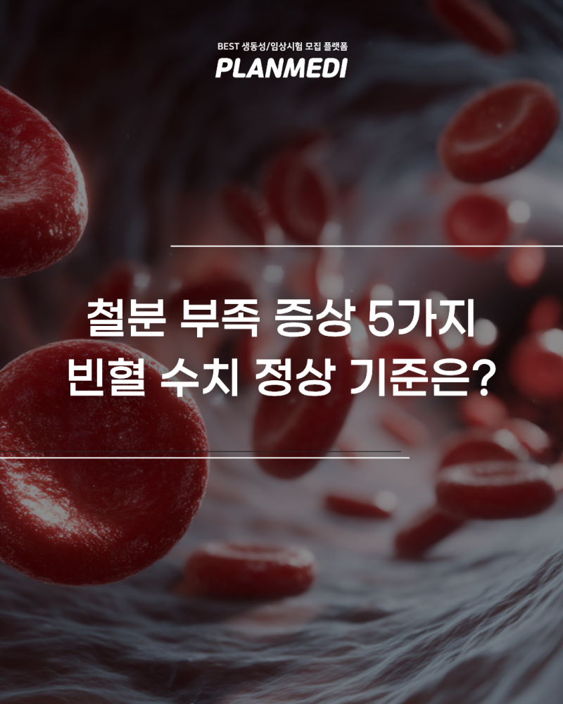 철분 부족 증상 5가지, 빈혈 수치 정상 기준은?