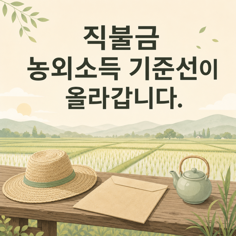 2026 공익직불금 농외소득 기준 4700만원 상향 — 17년 만에 바뀐 기준선과 올해 신청자부터 적....