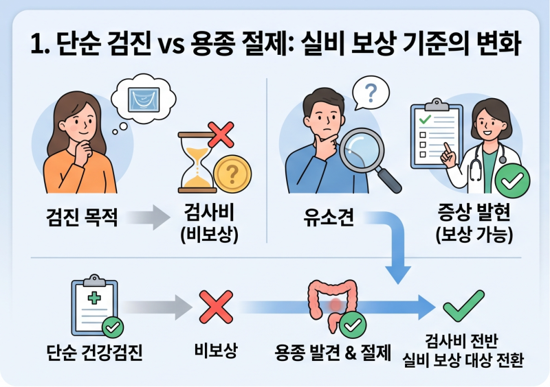 대장내시경 용종제거 실비 청구 기준과 수술비 중복 보상 총정리