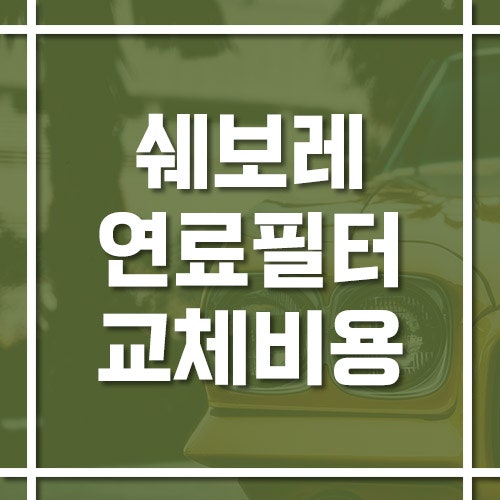 쉐보레 연료필터 교체 비용 및 교체 주기, 디젤 차량 참고하세요!