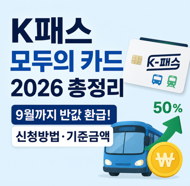 K패스 모두의 카드 2026 총정리｜9월까지 반값 혜택·환급 기준·신청방법