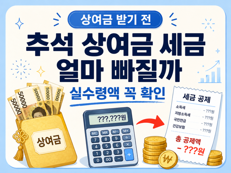 추석 상여금 세금, 대부분이 받기 전에는 제대로 계산 안 합니다