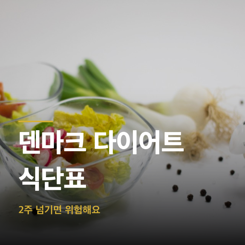 덴마크 다이어트 식단표, 2주 넘기면 위험해요